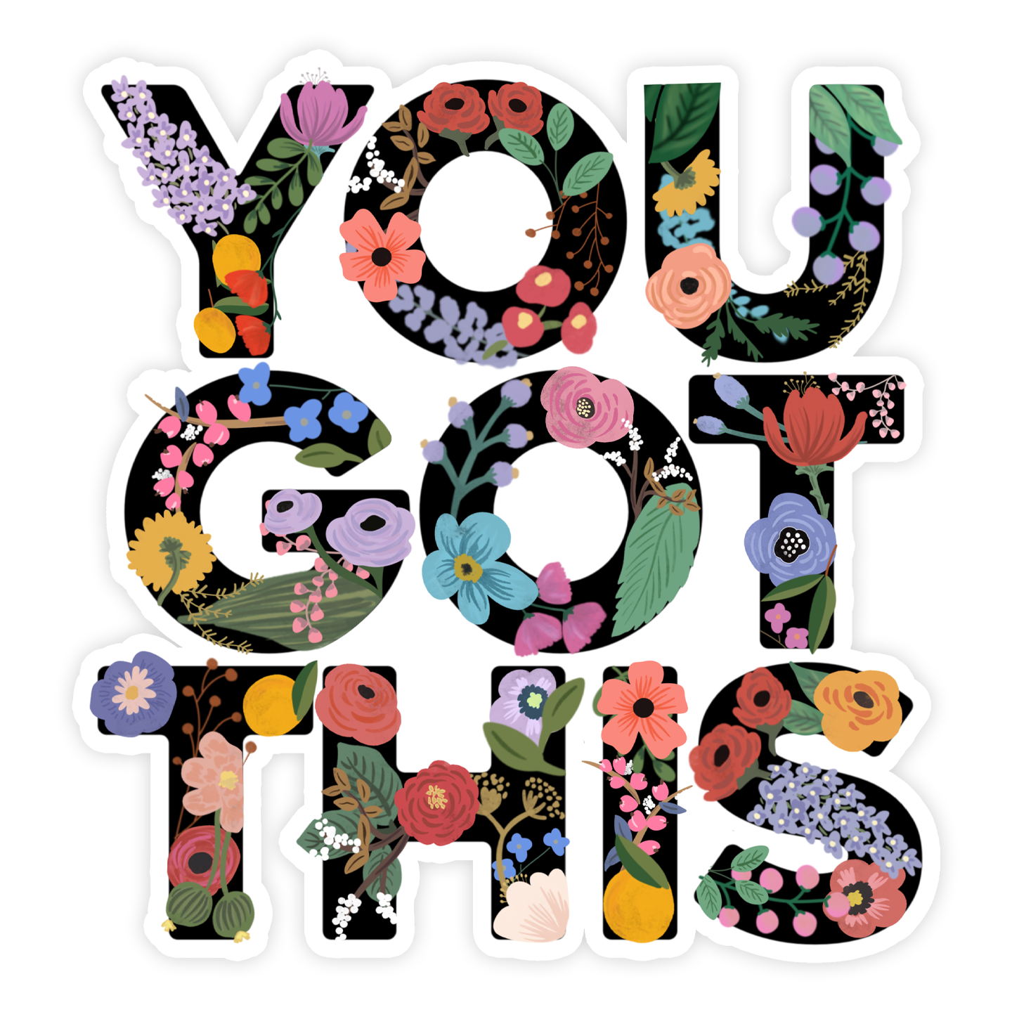 Motivational flower vinyl sticker, encouraging decal, mental health, Y –  Neyastickershop