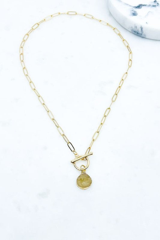 Druzy Toggle Necklace