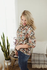 Print Ruffle Blouse