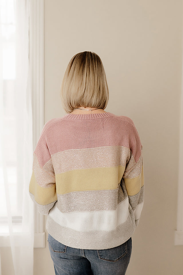 Loose Fit Striped Knit Pullover