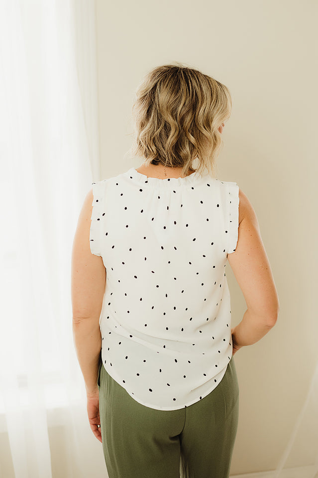 Speckled Sleeveless Woven Top