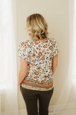 Bordered Floral Top