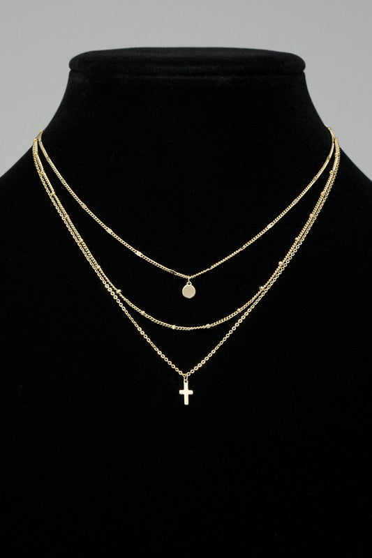 Layer Cross Necklace