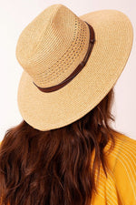 Leather Strap Panama Hat