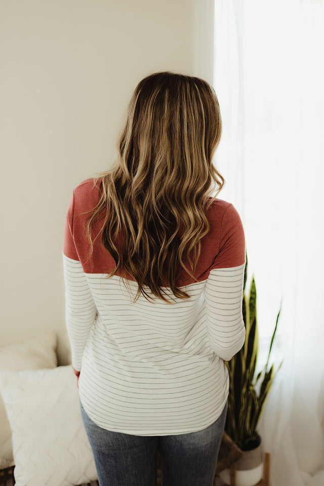 Drawstring Striped Cowl