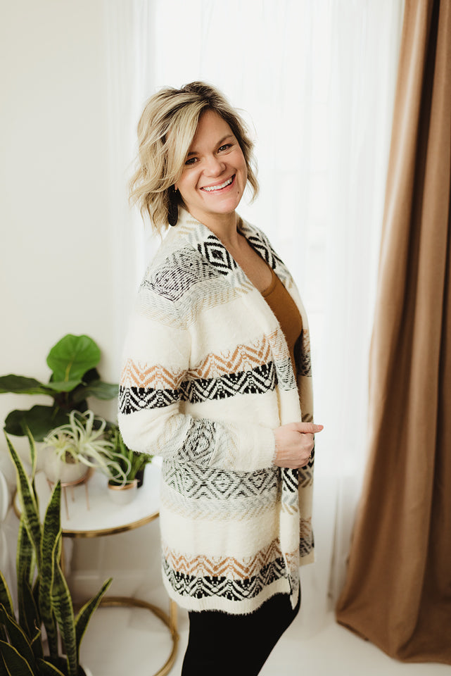 Patterned Textured Cardi