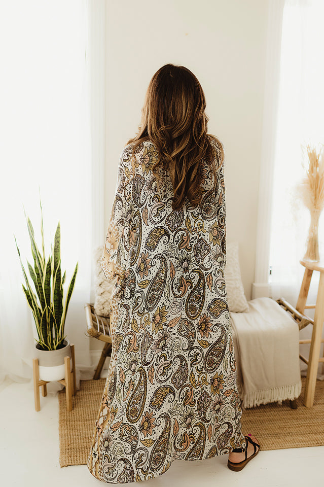 Paisley Long Kimono