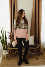 Leopard Colorblock Sweatshirt