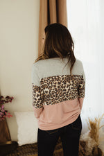 Leopard Colorblock Sweatshirt