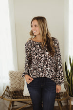 Printed Front Tie Blouse