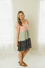 Color Block Tiered  Dress