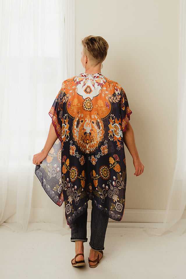 Jacobean Print Kimono
