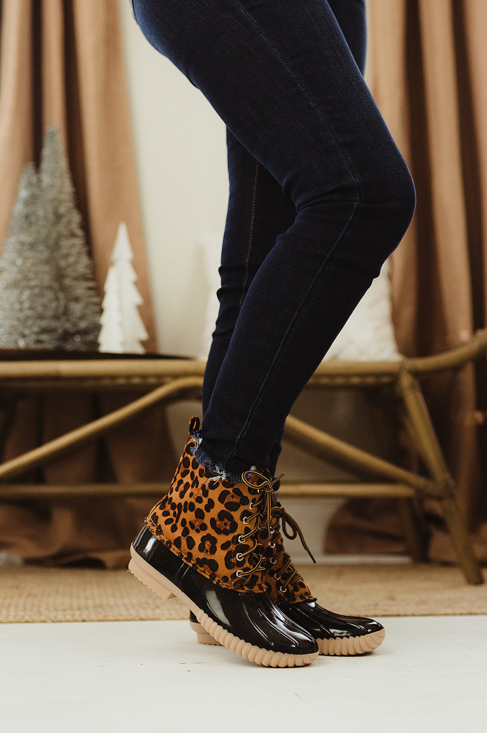 Leopard print duck clearance boots