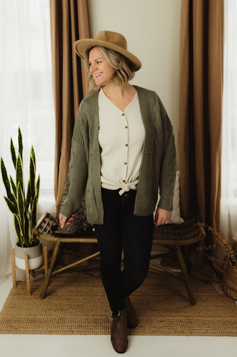 Cable Sweater Cardigan