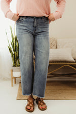 Crop Frayed Wide Jeans