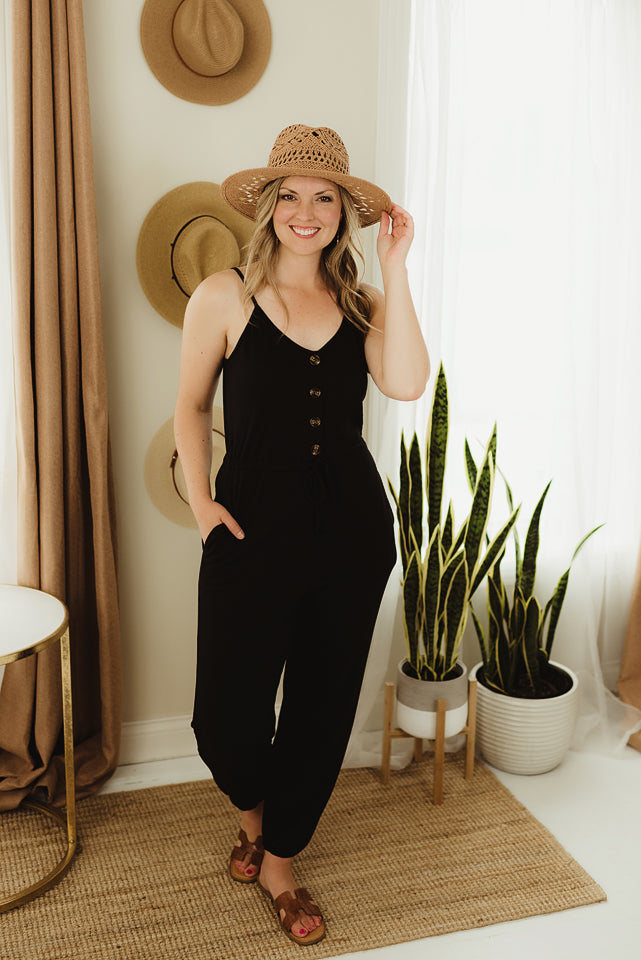 Pocketed Knit Jumpsuit