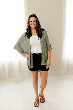 Open Front Pointelle Cardigan