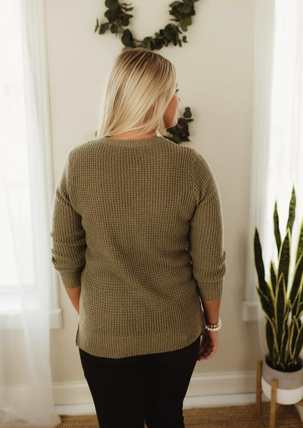 Button Textured Sweater