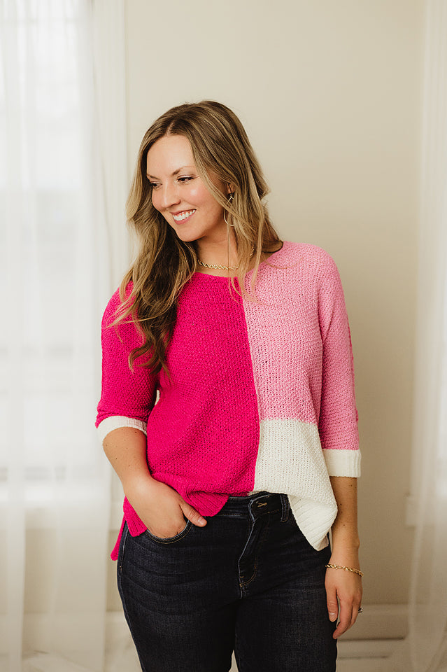 Knitted Colorblock Sweater