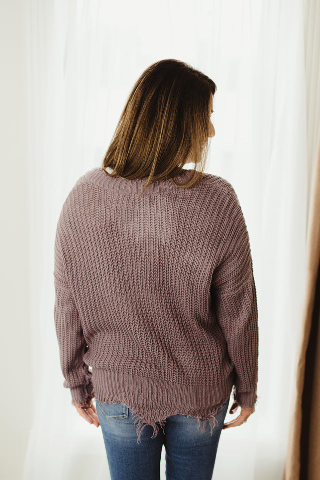 Soft Frayed Sweater