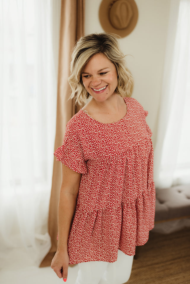 Dotted Ruffle Sleeves