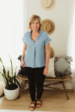 Collared Chambray Top