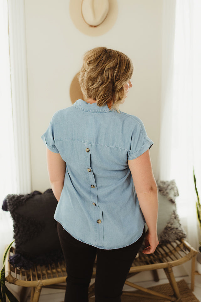 Collared Chambray Top