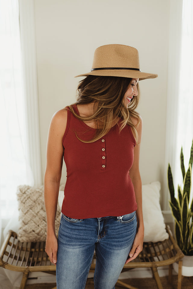 Ribbed Button Tank