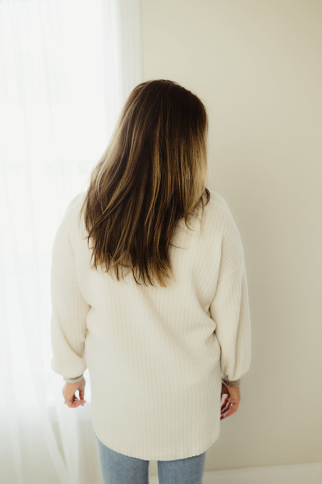 Solid Ribbed Block Sweater