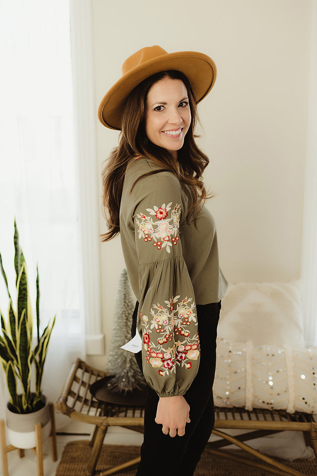 Floral Embroidery Sleeves