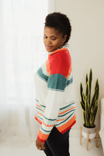 Color Block Cowl Sweater