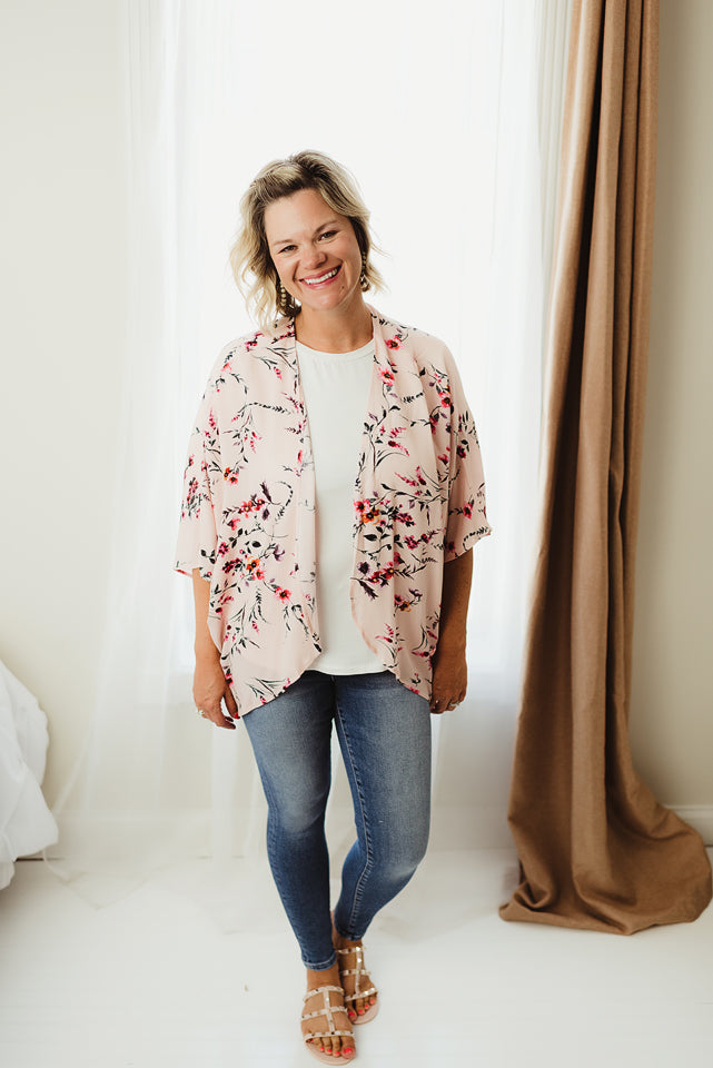Floral Open Cardigan