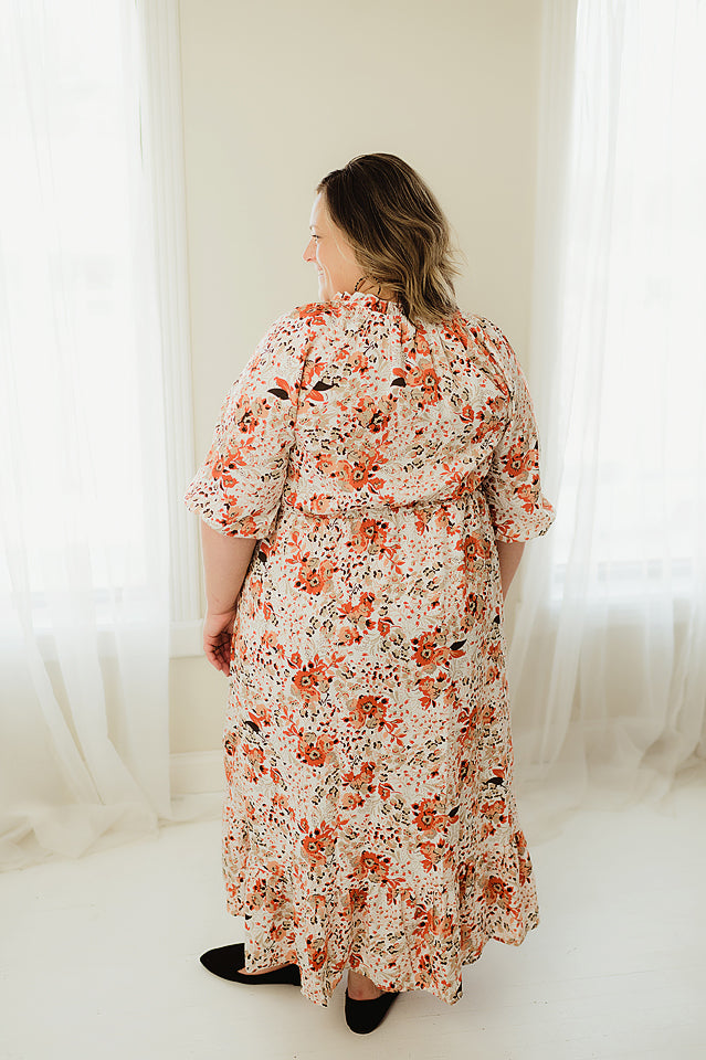 Ruffle Detailed Floral Maxi