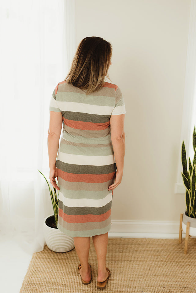 Stripe Drawstring Dress