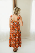 Floral Buttons Sleeveless Maxi
