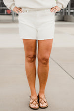 White Frayed Shorts