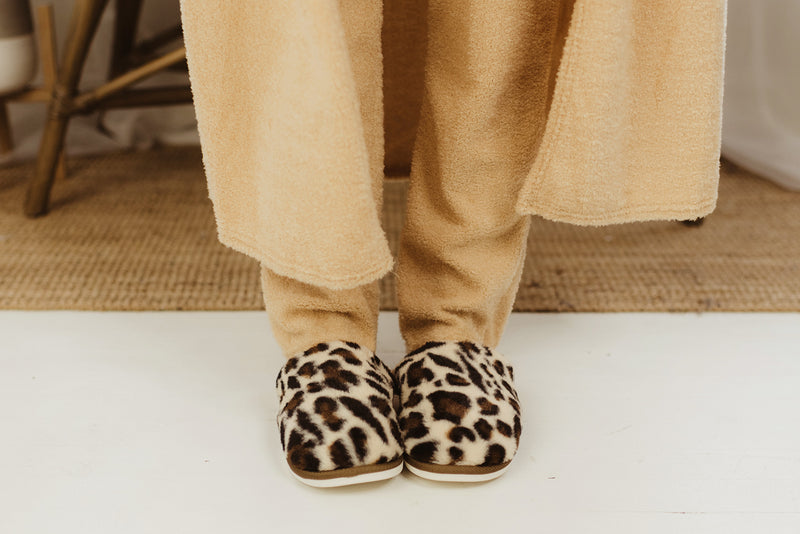 Cheetah Fur Slippers